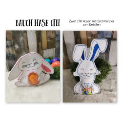 Stickdatei ITH - Bauchhase Hase für Süßigkeiten